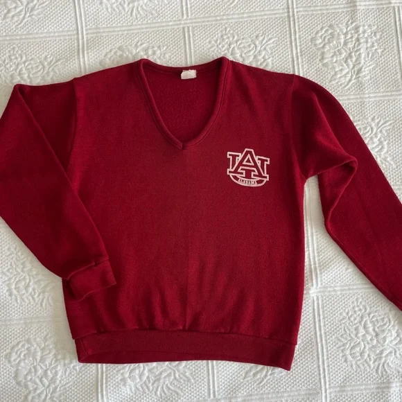 Vtg Alabama Football V-Neck Long Sleeve Sweater Crimson White Roll Tide Artex UA - Picture 4 of 16